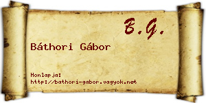 Báthori Gábor névjegykártya